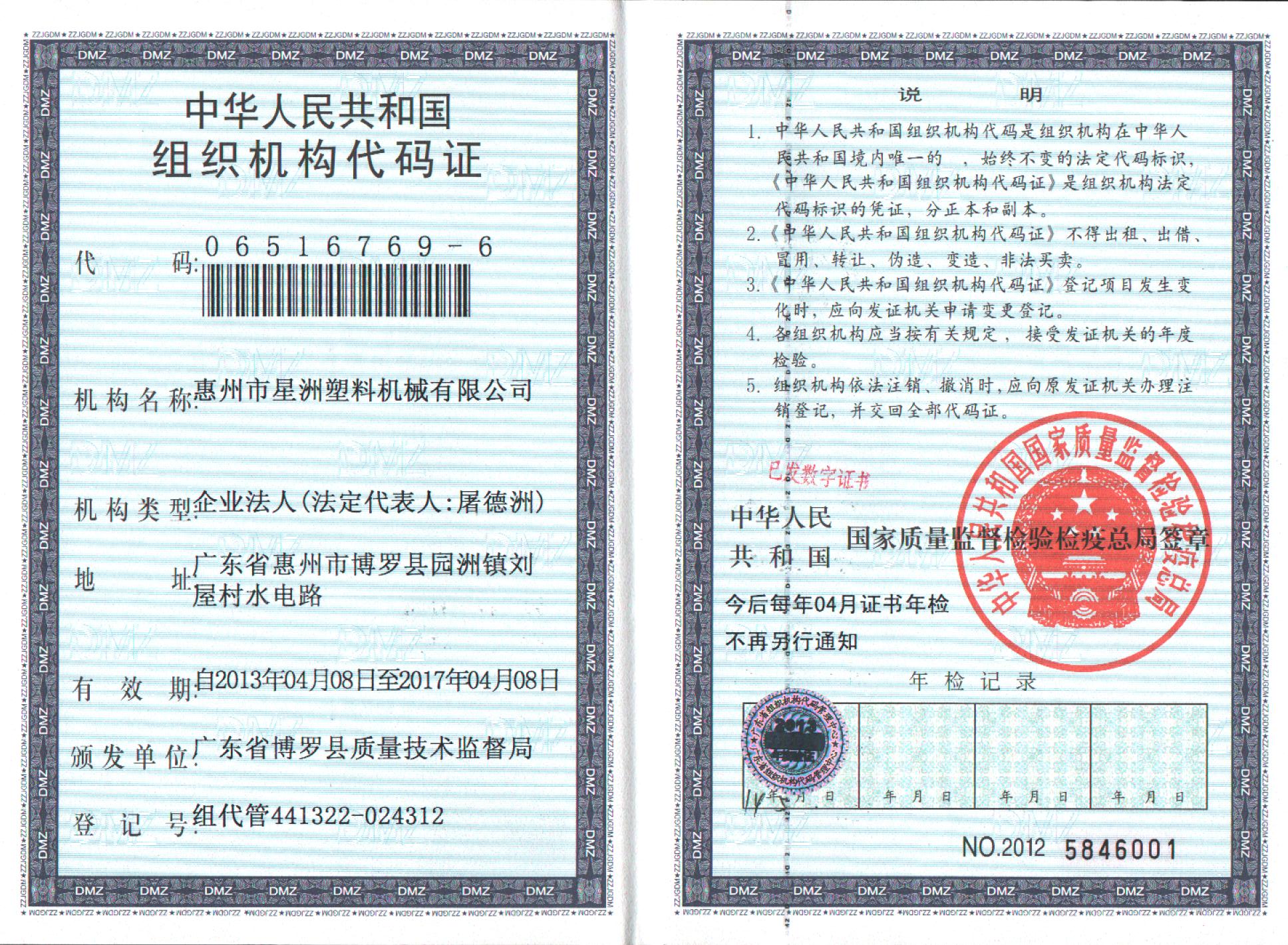 組織機構代碼證